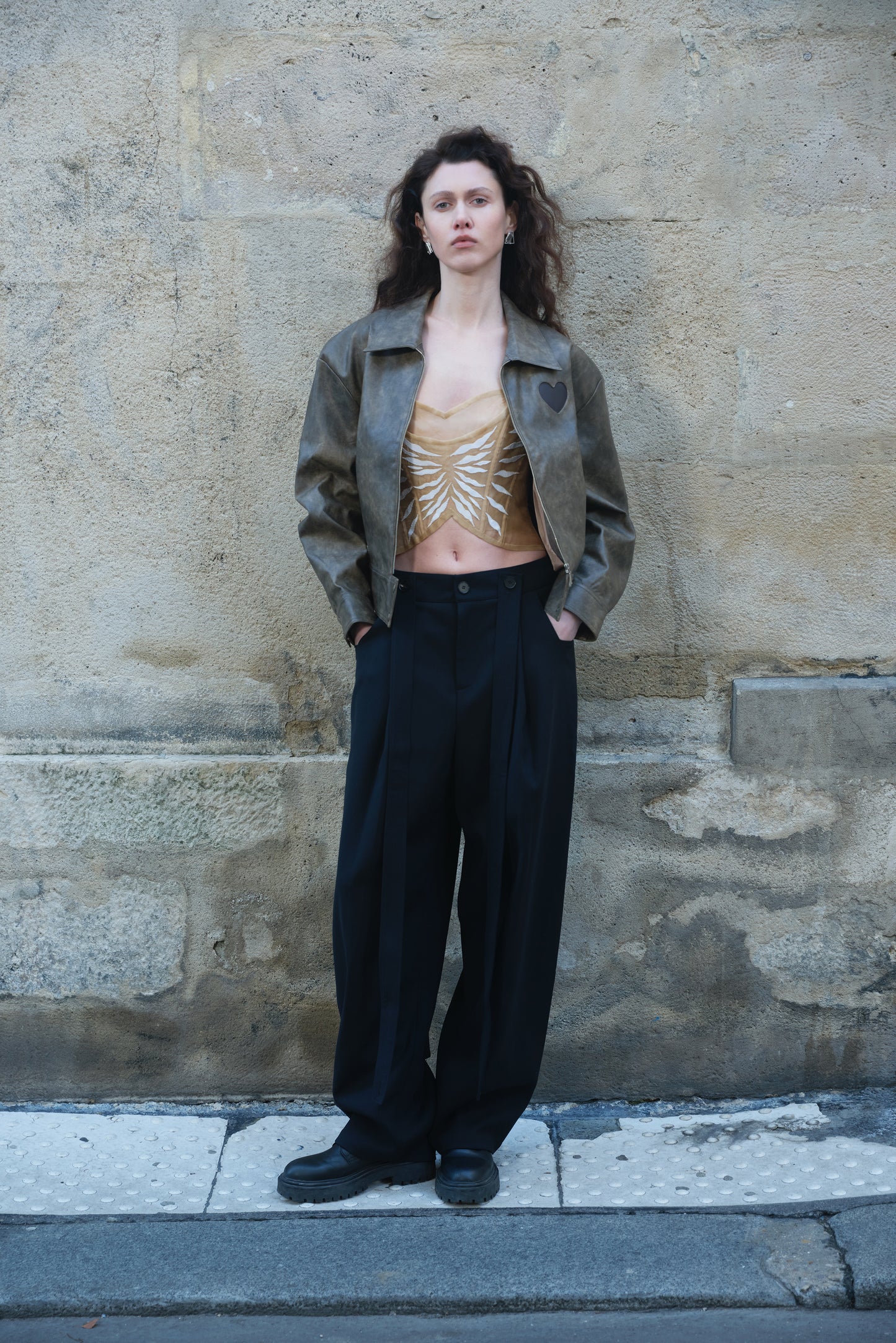 PU Jacket with Heat-Reactive Heart Detail