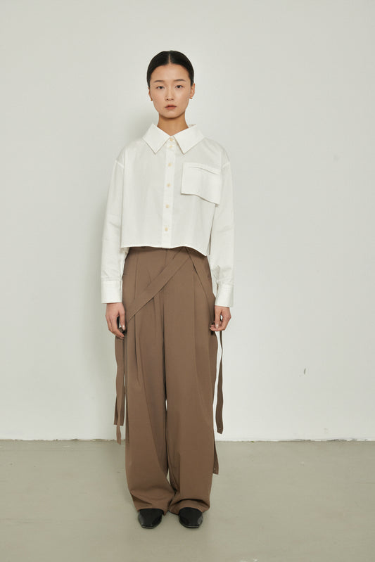 Pantalons droit marron